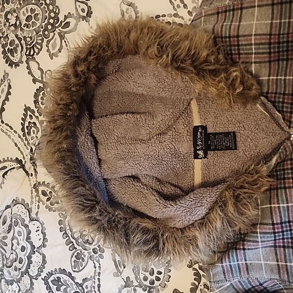 Self Esteem Gray Faux Fur Hoodie - Picture 3 of 4